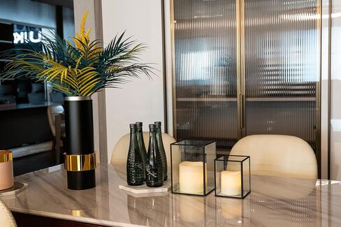 حامل شموع زجاجي من yshengood حامل شموع أسود مجموعة من قطعتين عيد الشكر وحفلات الزفاف وحامل شموع الفانوس المزخرف in Kuwait