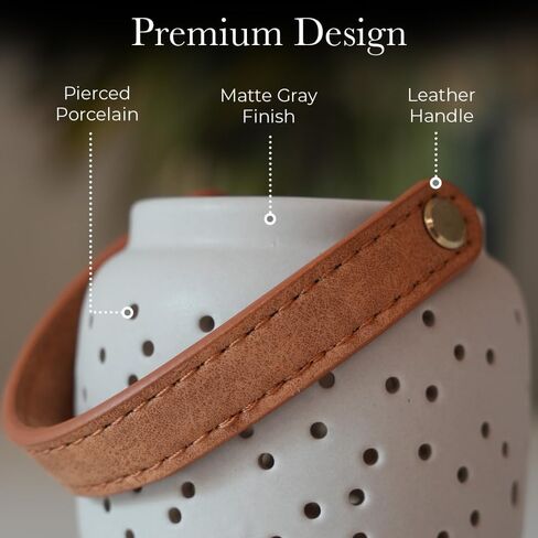 Modern Tealight Candle Holder Set of 3- Matte Gray, Pierced Porcelain Lanterns, Table Decor, Dried Flower Vase, Home Decor, Shelf Decor, Luminary, Decorative Lanterns, Votive, Hurricane, Modern Clay in Kuwait