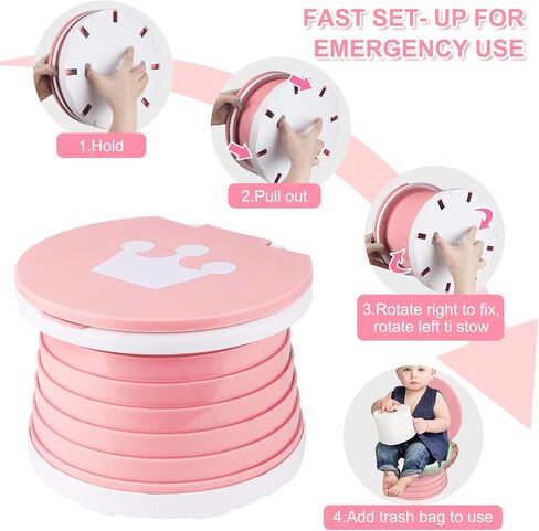 بارام نونية محمولة للاطفال الصغار، لون زهري in Kuwait