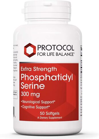 Protocol For Life Balance - Phosphatidyl Serine (Extra Strength) 300mg - Neurological and Cognitive Support, Helps Slow Down Signs of Aging - 50 Softgels in Saudi Arabia