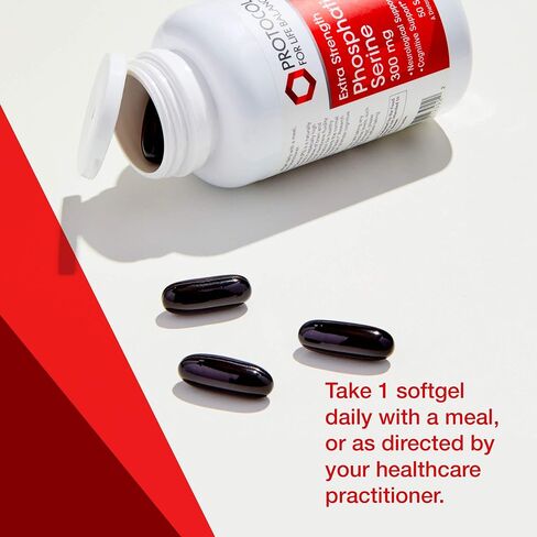 Protocol For Life Balance - Phosphatidyl Serine (Extra Strength) 300mg - Neurological and Cognitive Support, Helps Slow Down Signs of Aging - 50 Softgels in Saudi Arabia