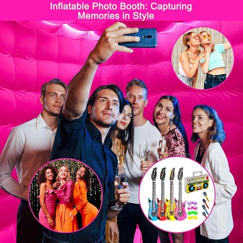 حاوية كشك صور قابلة للنفخ من CZGBRO، خيمة تصوير محمولة 10 × 10 × 9 أقدام قابلة للحمل بـ 16 لونًا لآلة كشك الصور 360 مع بابين، منفاخ هواء داخلي، خيمة كشك للتحكم عن بعد لحفلات أعياد الميلاد والزفاف in Kuwait