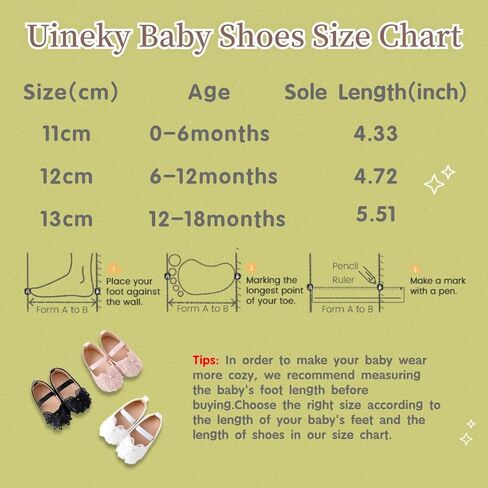 Infant Baby Girls Dress Shoes Newborn Bowkont Mary Jane Flats Non-Slip Lightweight Soft Sole Toddler First Walkers Princess Wedding Shoes in Saudi Arabia