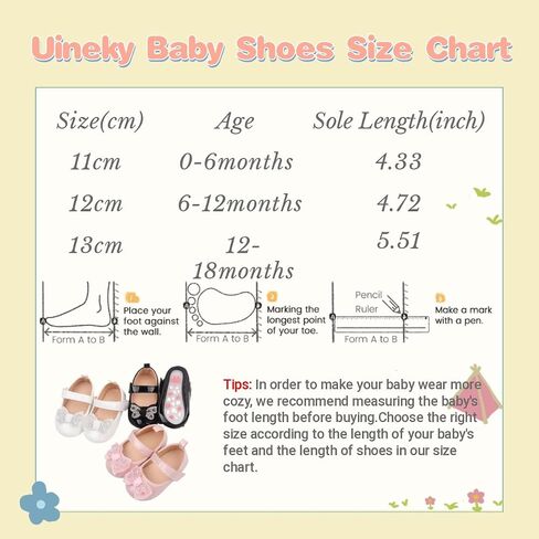 Infant Baby Girls Dress Shoes Newborn Bowkont Mary Jane Flats Non-Slip Lightweight Soft Sole Toddler First Walkers Princess Wedding Shoes in Saudi Arabia