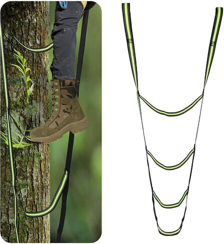 NQEUEPN Hunting Climbing Aider, 4 Step Climbing Rope Ladder 47 Inch Portable Hunting Tree Step Aider Stand Stick for Outdoor Sports Rock Climbing Caving Mountaineering Mountaineering in Saudi Arabia