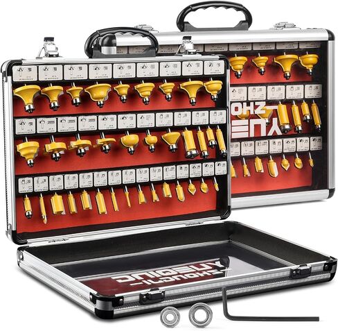 Router Bit Set, 1/4 Inch Shank, 35 Pieces | C3 Alloy Blade, Expert Router Bit Kit, Precision Carving, Versatile Applications in Saudi Arabia