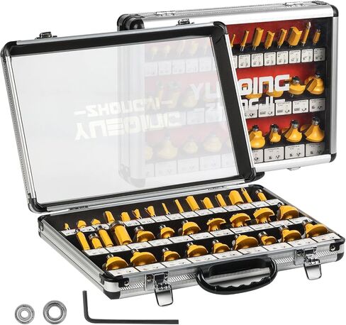 Router Bit Set, 1/4 Inch Shank, 35 Pieces | C3 Alloy Blade, Expert Router Bit Kit, Precision Carving, Versatile Applications in Saudi Arabia