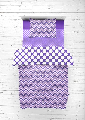 Bacati - طقم ملاءات سرير للأطفال الصغار مكون من 3 قطع من Mix N Match Zigzag/dots، بما في ذلك ملاءة جاهزة وملاءة مسطحة وغطاء وسادة لسرير الأطفال/سرير الأطفال الصغار القياسي الأمريكي (وردي) in Kuwait