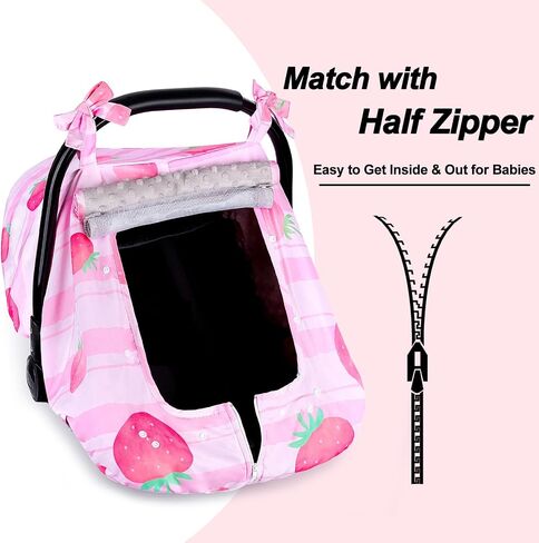 FIOBEE Baby Car Seat Cover, Car Seat Covers for Babies Infant Car Seat Canopy with Breathable Mesh Window Waterproof Carseat Cover for Babies Boy Girl 4 Seasons, White/Cow in Saudi Arabia