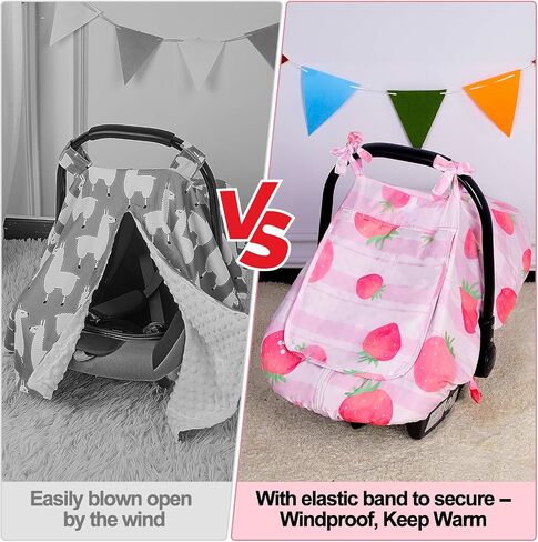 FIOBEE Baby Car Seat Cover, Car Seat Covers for Babies Infant Car Seat Canopy with Breathable Mesh Window Waterproof Carseat Cover for Babies Boy Girl 4 Seasons, White/Cow in Saudi Arabia