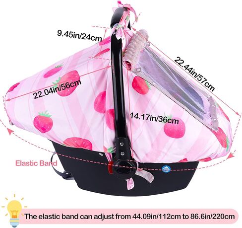 FIOBEE Baby Car Seat Cover, Car Seat Covers for Babies Infant Car Seat Canopy with Breathable Mesh Window Waterproof Carseat Cover for Babies Boy Girl 4 Seasons, White/Cow in Saudi Arabia