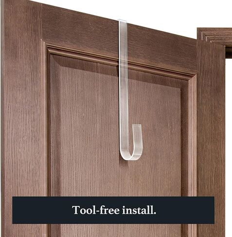 تسوق شماعات إكليل مربعة شفافة للباب الأمامي - شماعة إكليل باب مقاس 12 بوصة للباب الأمامي بالخارج - خالية من الخدوش، وخالية من المواد اللاصقة فوق خطاف شماعات الباب للباب الأمامي في الداخل أو الخارج in Kuwait