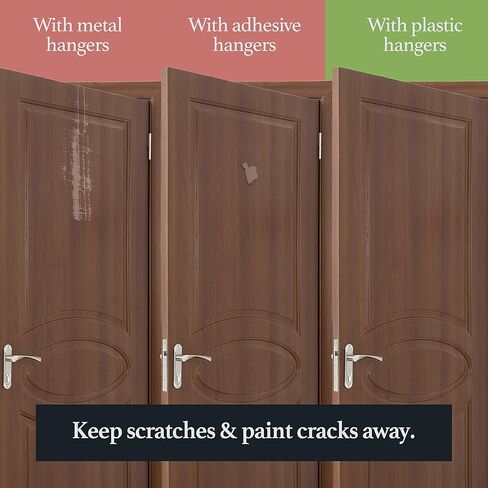 تسوق شماعات إكليل مربعة شفافة للباب الأمامي - شماعة إكليل باب مقاس 12 بوصة للباب الأمامي بالخارج - خالية من الخدوش، وخالية من المواد اللاصقة فوق خطاف شماعات الباب للباب الأمامي في الداخل أو الخارج in Kuwait