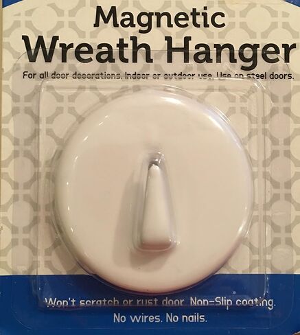 White Magnetic Wreath Hanger Holder Hook - For Steel Doors - No Nails or Wires! Holds up to 6 pounds. in Kuwait