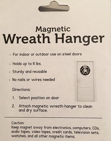 White Magnetic Wreath Hanger Holder Hook - For Steel Doors - No Nails or Wires! Holds up to 6 pounds. in Kuwait
