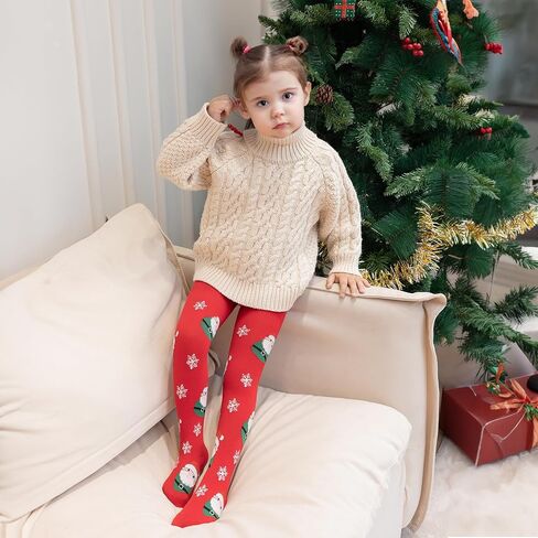 Christmas Toddler Tights,2PCS Tights for Baby Girls Infant Leggings Stockings Pantyhose for Newborn 2-12 Years in Saudi Arabia