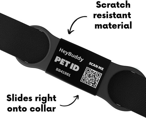 HeyBuddy® Slide Series - QR Code Smart Pet Tags for Dogs & Cats, Personalized Pet Tag Stores Multiple Information, Includes Passive Location Tracking, Real-Time Notification & Community Alerts in Kuwait