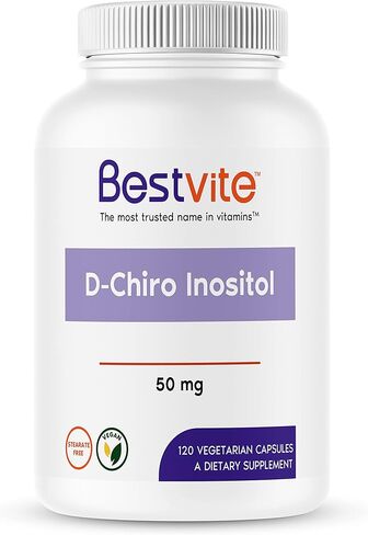 BESTVITE D-Chiro Inositol (120 Vegetarian Capsules) - No Stearates - Vegan - Non GMO - Gluten Free - 1 Capsule for 40:1 Inositol Ratio in Saudi Arabia