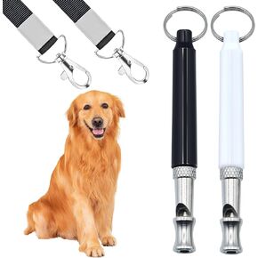 FAFAAWFF 2 جهاز كمبيوتر شخصى صفارات الكلب مع الحبل، صافرة الكلب لوقف النباح، تردد قابل للتعديل صافرة الكلب بالموجات فوق الصوتية، صافرة تدريب الكلاب المهنية استدعاء in Kuwait