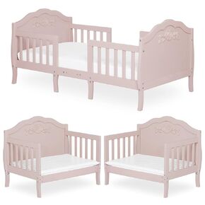 SweetPea Baby Rose 3-in-1 Convertible Toddler Bed in Lavender, Greenguard Gold Certified, JPMA Certified, Safety Rails, Made of Sustainable New Zealand Pinewood