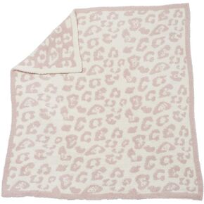 Barefoot Dreams® CozyChic® Baby Blanket, Barefoot in the Wild, Ultra Soft Plush Jacquard Microfiber Cozy Blanket, Lightweight Comfort, One Size, Dusty Rose-Cream in Saudi Arabia