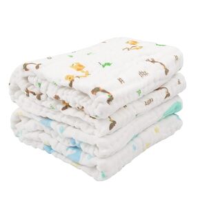 babygoal Baby Bath Towel 2 Pack, 100% Muslin Cotton Hooded Towel for Newborn,Toddler,Infant, Absorbent & Hypoallergenic Baby Gift for Boys Girls 35"x35" T0607
