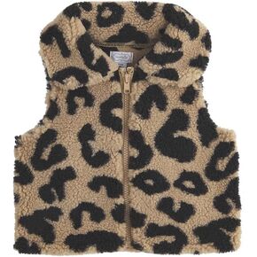 Mud Pie baby girls Mud Pie Girl Leopard Sherpa Vest Brown Large 4T 5T, Green, 4-5T US in Saudi Arabia