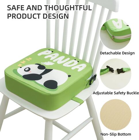 Eiury Toddler Booster Seat for Dining Table, Portable Kids Booster Seat with Safety Buckles Portable Increasing Booster Cushion with Non-Slip Bottom (Blue Dinosaur) in Saudi Arabia