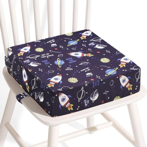 Booster Seat for Kitchen Chair, Upgrade Toddler Booster Seat for Table | 3.5" High Density Foam Toddler Booster Seat for Dining Table with 2" Backrest, Front Safety Buckle, Travel Booster Chair in Saudi Arabia
