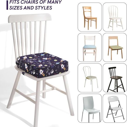 Booster Seat for Kitchen Chair, Upgrade Toddler Booster Seat for Table | 3.5" High Density Foam Toddler Booster Seat for Dining Table with 2" Backrest, Front Safety Buckle, Travel Booster Chair in Saudi Arabia