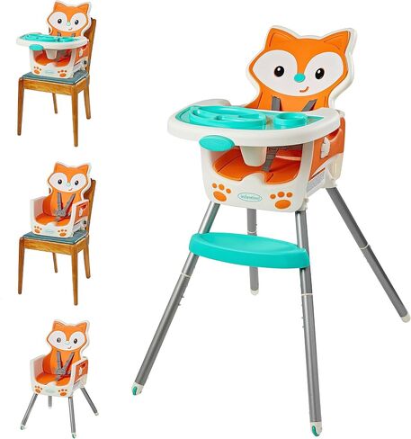 Infantino Grow-with-Me 4-in-1 Convertible High Chair, Raccoon-Theme, Space-Saving Design, Booster and Toddler Chair, for Infants & Toddlers 3M-36M Multicolor in Saudi Arabia