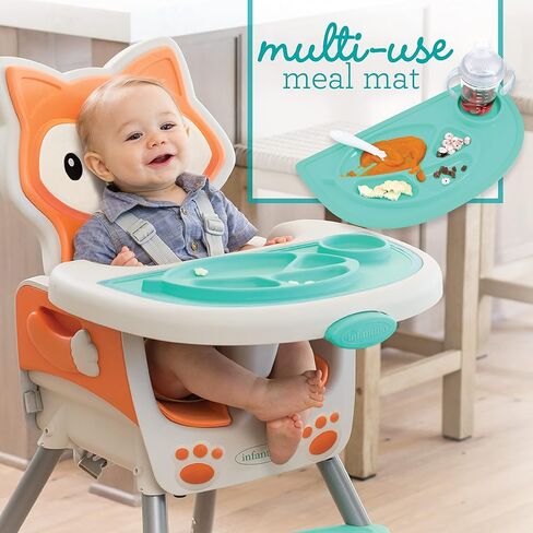 Infantino Grow-with-Me 4-in-1 Convertible High Chair, Raccoon-Theme, Space-Saving Design, Booster and Toddler Chair, for Infants & Toddlers 3M-36M Multicolor in Saudi Arabia