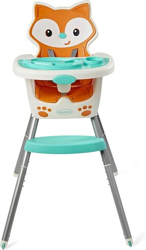 Infantino Grow-with-Me 4-in-1 Convertible High Chair, Raccoon-Theme, Space-Saving Design, Booster and Toddler Chair, for Infants & Toddlers 3M-36M Multicolor in Saudi Arabia