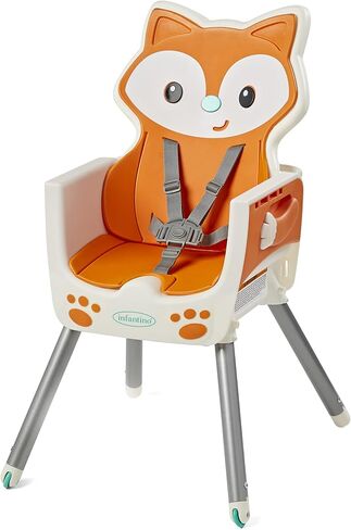Infantino Grow-with-Me 4-in-1 Convertible High Chair, Raccoon-Theme, Space-Saving Design, Booster and Toddler Chair, for Infants & Toddlers 3M-36M Multicolor in Saudi Arabia