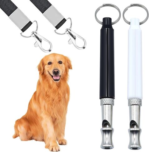 FAFAAWFF 2 جهاز كمبيوتر شخصى صفارات الكلب مع الحبل، صافرة الكلب لوقف النباح، تردد قابل للتعديل صافرة الكلب بالموجات فوق الصوتية، صافرة تدريب الكلاب المهنية استدعاء in Kuwait