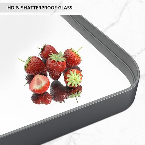 مرآة كاملة الطول 71 بوصة × 31 بوصة من HARRITPURE - إطار من سبائك الألومنيوم مرآة سوداء مستطيلة لكامل الجسم - أفقية أو رأسية مثالية لغرفة النوم وغرفة المعيشة in Kuwait