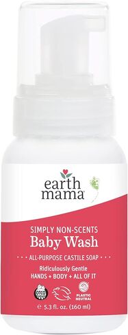 Earth Mama Ginger Fresh Foaming Hand Soap and All Purpose Body Wash for Sensitive Skin, Liquid Castile Soap with Organic Coconut Oil, Shea Butter, Calendula, & Aloe, 5.3 fl oz and Liter Refill in Kuwait