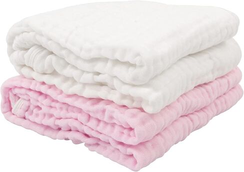 babygoal Baby Bath Towel 2 Pack, 100% Muslin Cotton Hooded Towel for Newborn,Toddler,Infant, Absorbent & Hypoallergenic Baby Gift for Boys Girls 35"x35" T0607 in Saudi Arabia