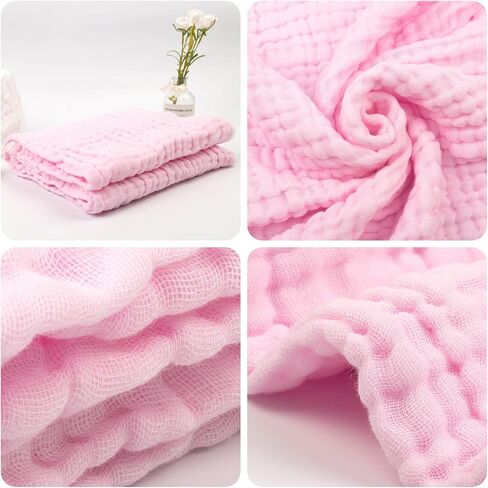 babygoal Baby Bath Towel 2 Pack, 100% Muslin Cotton Hooded Towel for Newborn,Toddler,Infant, Absorbent & Hypoallergenic Baby Gift for Boys Girls 35"x35" T0607 in Saudi Arabia