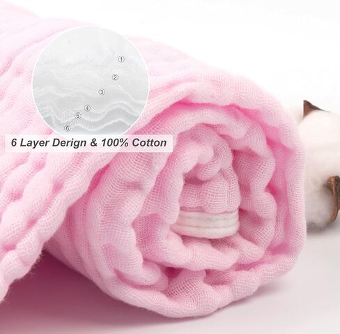 babygoal Baby Bath Towel 2 Pack, 100% Muslin Cotton Hooded Towel for Newborn,Toddler,Infant, Absorbent & Hypoallergenic Baby Gift for Boys Girls 35"x35" T0607 in Saudi Arabia