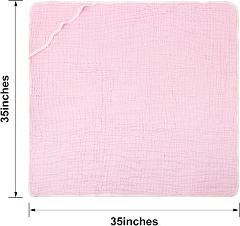 babygoal Baby Bath Towel 2 Pack, 100% Muslin Cotton Hooded Towel for Newborn,Toddler,Infant, Absorbent & Hypoallergenic Baby Gift for Boys Girls 35"x35" T0607 in Saudi Arabia