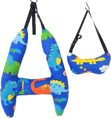 H-Shape - Kid Car Sleeping Head Support, 28x22in Car Travel Pillow with Headrest for Kids and Adults for Head, Neck, Arm Supports. (Bear) in Kuwait