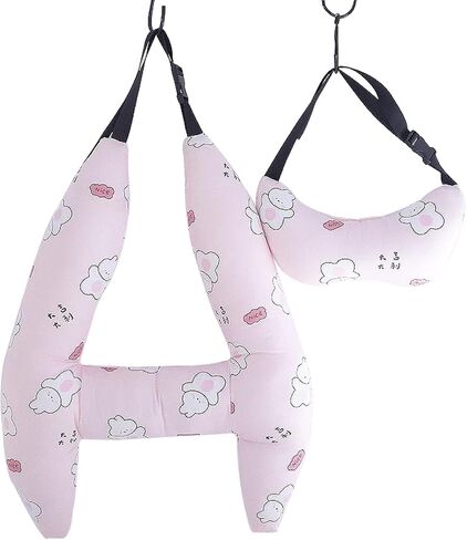 H-Shape - Kid Car Sleeping Head Support, 28x22in Car Travel Pillow with Headrest for Kids and Adults for Head, Neck, Arm Supports. (Bear) in Kuwait