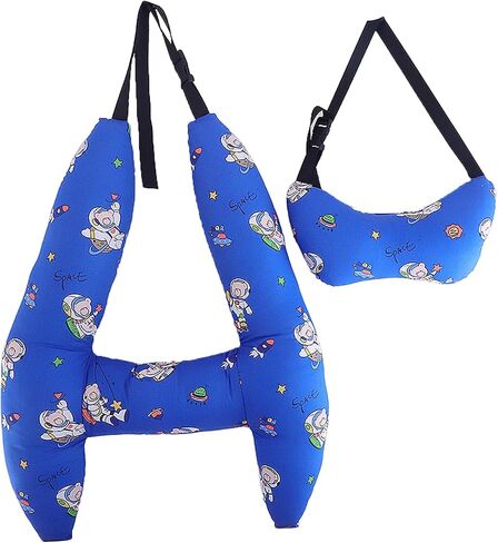 H-Shape - Kid Car Sleeping Head Support, 28x22in Car Travel Pillow with Headrest for Kids and Adults for Head, Neck, Arm Supports. (Bear) in Kuwait