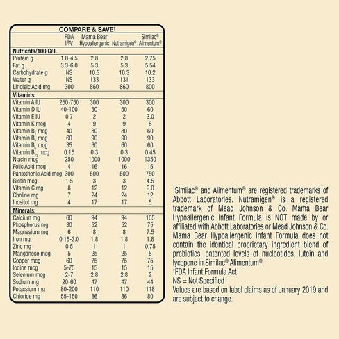 علامة أمازون التجارية - مسحوق تركيبة الرضع المضاد للحساسية من ماما بير مع الحديد، غير معدل وراثيًا، 1.24 رطل (عبوة من قطعة واحدة) in Kuwait