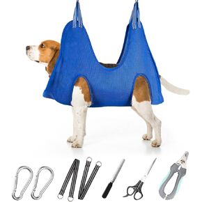 ATESON Pet Grooming Hammock with Nail Clippers/Nail Trimmers/Grooming Scissors, Dog Grooming Harness for Nail Trimming, Pet Grooming Sling Helper, XL for X-Large Dogs