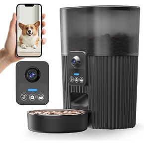 وحدة تغذية تلقائية للقطط مع كاميرا، وحدة تغذية للقطط بتقنية WiFi مع رؤية ليلية للفيديو بدقة 1080 بكسل عالية الدقة، وحدة تغذية تلقائية للحيوانات الأليفة للقطط والكلاب، التحكم عن بعد في التطبيقات، تسجيل الصوت والفيديو، موزع طعام القطط في الوقت المناسب in Kuwait