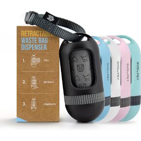 SVD.PET موزع أكياس فضلات الكلاب، كيس نفايات قابل للسحب يناسب أي مقود، حامل أكياس نفايات/فضلات قابل للتحلل، ملحق مشي للكلاب (أسود) in Kuwait
