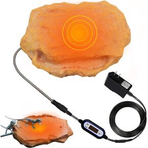 FOUDOUR Reptile Heat Rock with Feeding Trough Temperature Adjustment Heatwave Reptile Rock Heater Heated Rock for Turtle,Snakes, Hermit,Lizard Tank Accessories in Kuwait