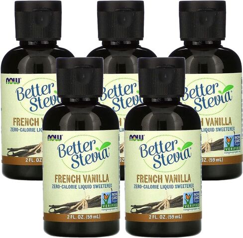 NOW Foods French Vanilla Liquid Stevia, 2 Ounces (Pack of 5) in Saudi Arabia